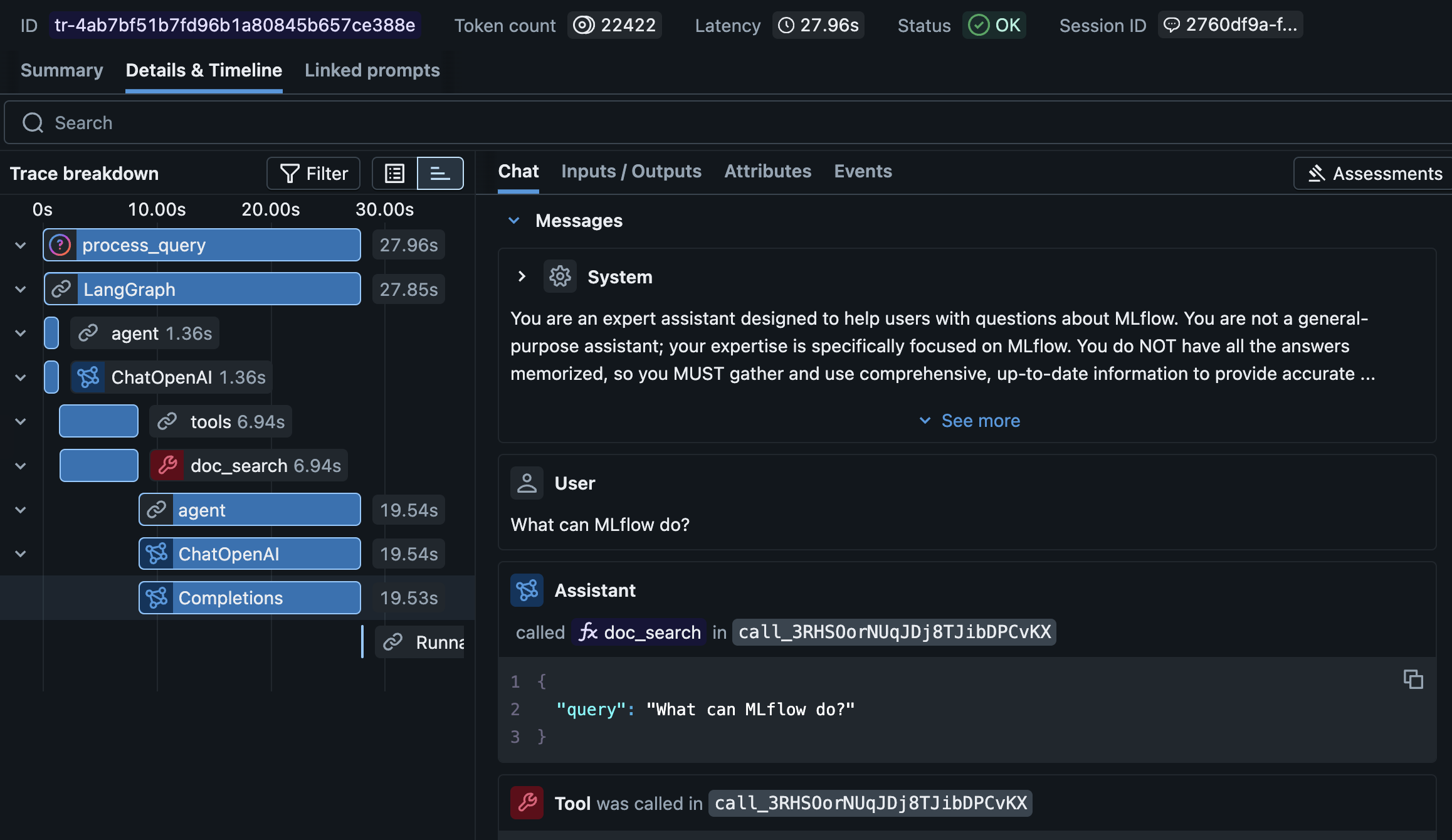 Observability screenshot