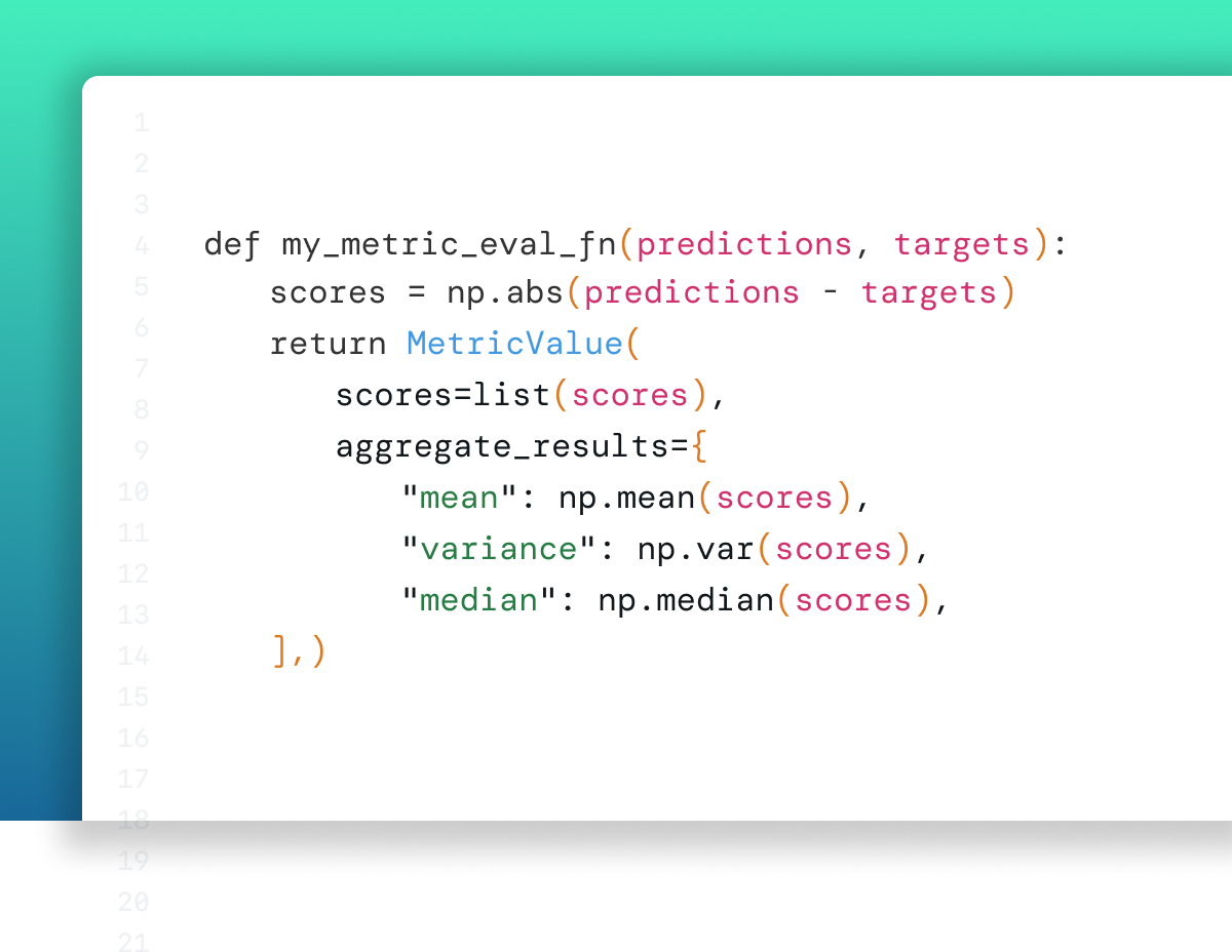 MLflow model evaluation screenshot